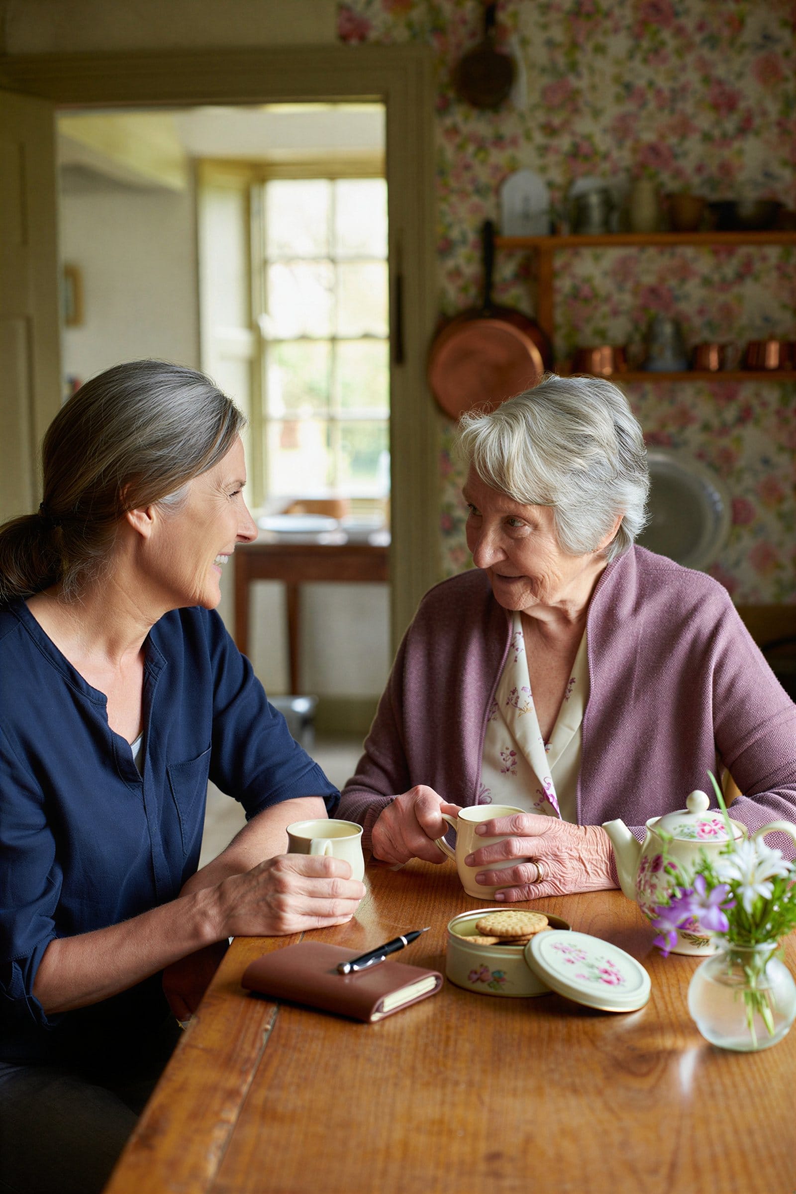 A British family at home together, a quiet moment across generations.